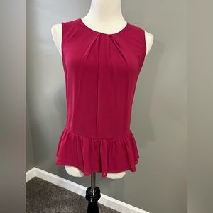 Naked zebra women’s size small‎ open back blouse zip up back ruffled bottom
